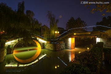 南浔古镇夜景 双桥