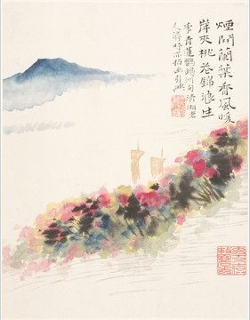 竖幅高清山水国画 画廊专供