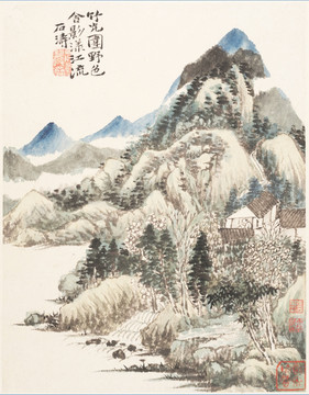 竖幅高清山水国画 画廊专供