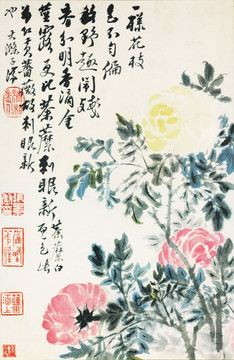 豎幅高清花鳥國畫 畫廊專供