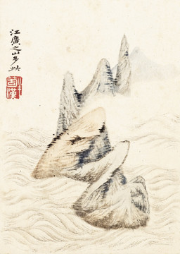 豎幅高清山水國畫 畫廊專供