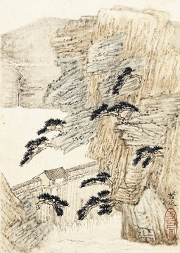 竖幅高清山水国画 画廊专供