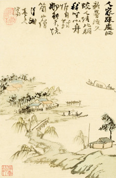 豎幅高清山水國畫 畫廊專供