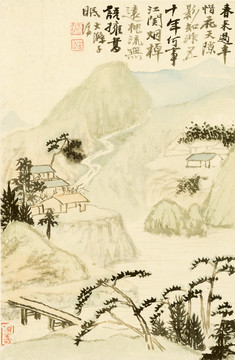 豎幅高清山水國畫 畫廊專供