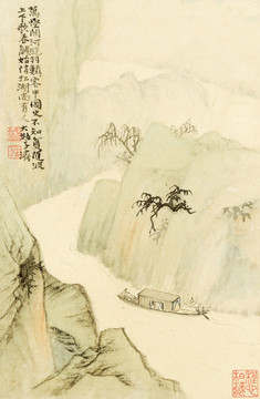 豎幅高清山水國畫 畫廊專供