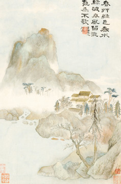 竖幅高清山水国画 画廊专供