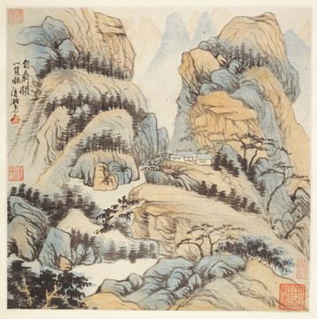 竖幅高清山水国画 画廊专供