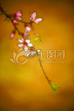 花枝 裝飾畫 不分層