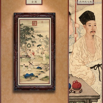 郎世寧 弘歷觀畫圖 未分層