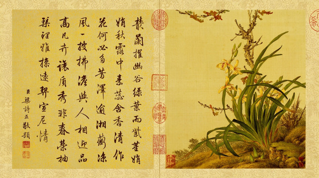 郎世寧 花鳥圖冊 萱草 未分層
