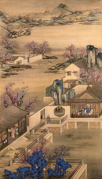郎世寧 雍正圓明園行樂圖未分層