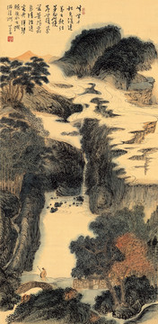 溥儒 山水圖 未分層