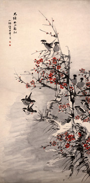 任伯年 梅雀圖 未分層