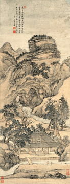 王翚 仿王蒙山水 未分層