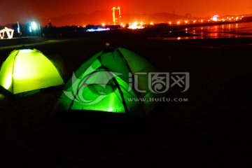 海边宿营 帐篷