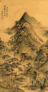 王時(shí)敏 松風(fēng)疊嶂圖 未分層