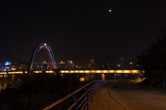 雅安大桥灯光夜景