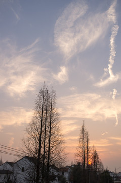 乡村落日