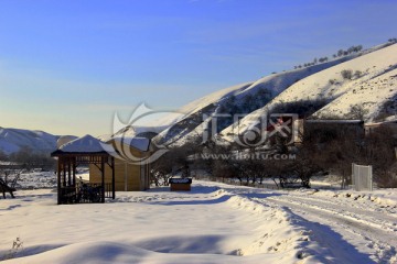 福寿山冬景 雪山 冬景