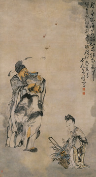 黃慎 來蝠圖