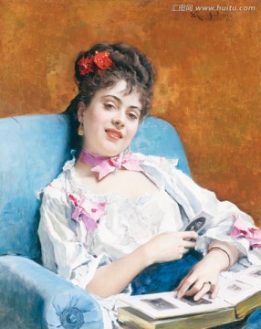 美女女性古典人物油画 画廊品质