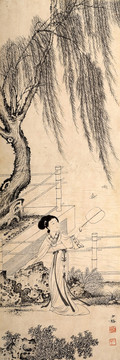 陳少梅 仿古人物四條屏 未分層