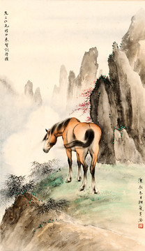 戈湘嵐 靜馬圖軸 未分層