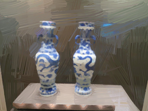 油畫(huà) 花瓶