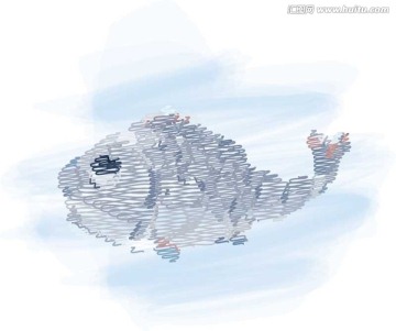 魚(yú) 卡通 兒童 線條畫(huà)