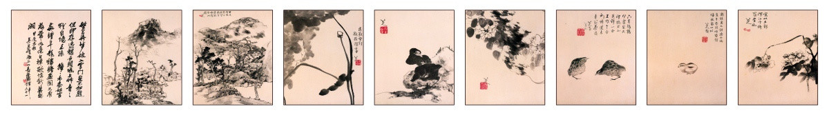 朱耷 花鳥冊(cè)頁(yè)八開(kāi) 未分層