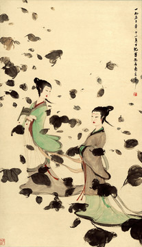 傅抱石 湘君湘夫人 未分層