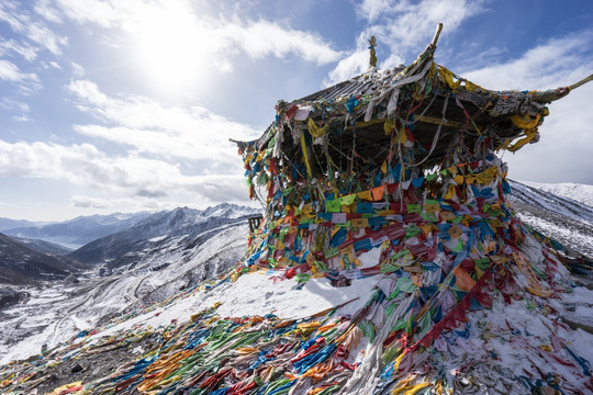 折多山垭口冬季风光