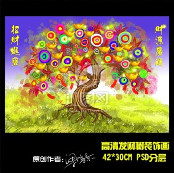 發(fā)財樹裝飾畫無框畫