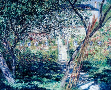 莫奈作品抽象油畫