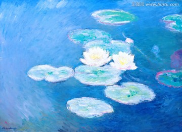 莫奈作品抽象油畫