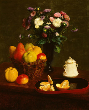 花瓶和水果