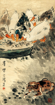 徐悲鴻 群樂圖 未分層