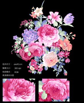 手繪 花卉 水粉 高清