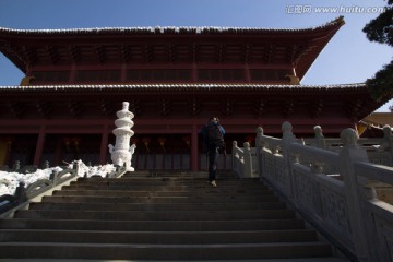 寺庙建筑 雪景风光