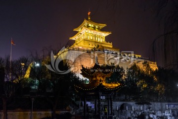 济南解放阁夜景