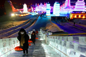 冰雕 冰雪 建筑 冰灯 夜景