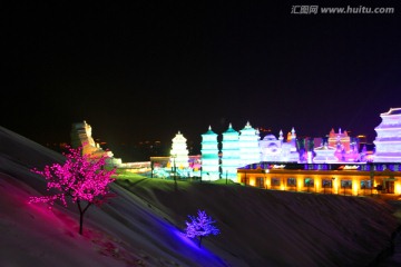 冰雕 冰雪 建筑 冰灯 夜景