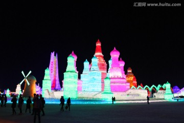 冰雕 冰雪 建筑 冰灯 夜景