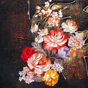油畫 花