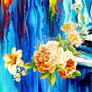 油畫 花
