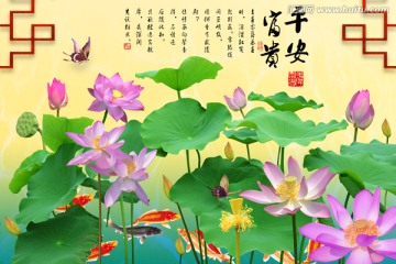 背景墻 荷花