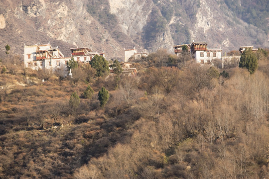 山坡上的藏族村寨