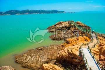 海边 海岸栈道 礁石