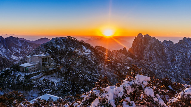 黄山晚霞