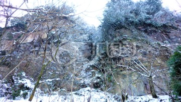 雪景 悬崖绝壁